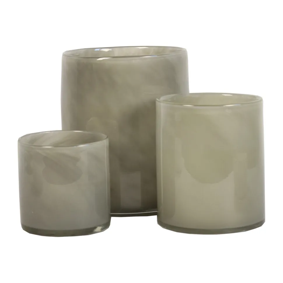 Tell Me More Lyric Candleholder Large Warm Grey