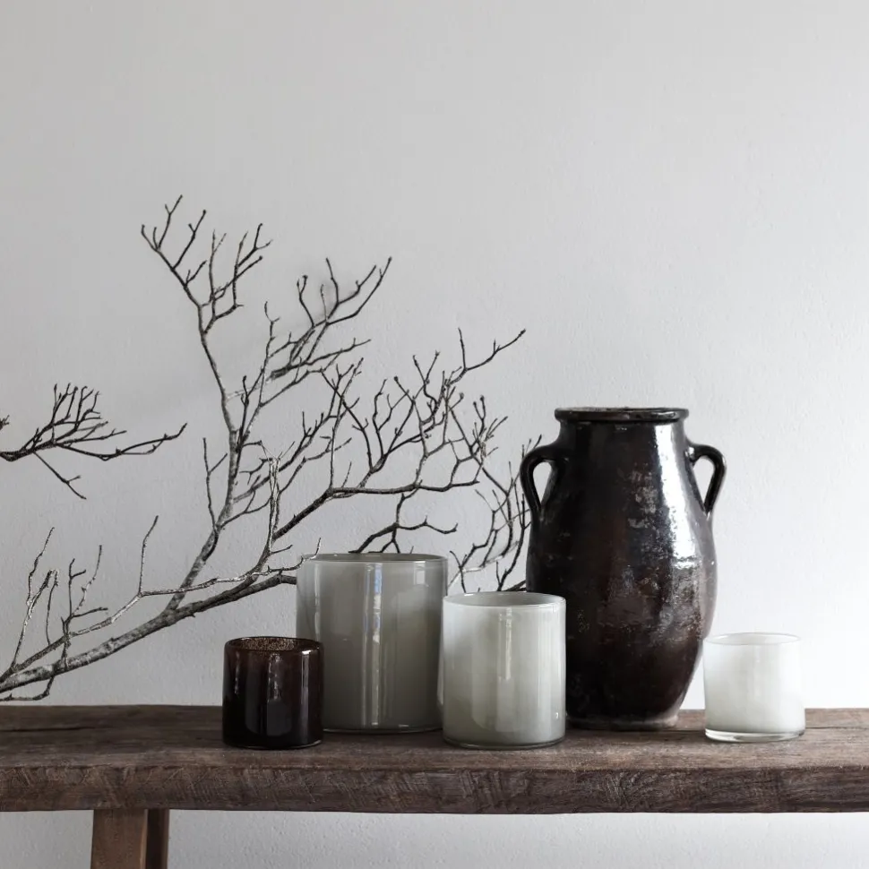 Tell Me More Lyric Candleholder Large Warm Grey