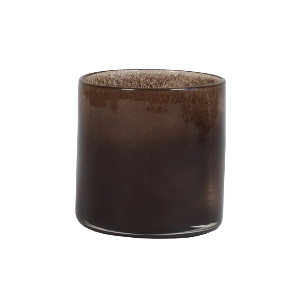 Tell Me More Lyric Candleholder Small Dark Brown