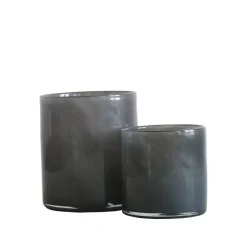 Tell Me More Lyric Candleholder Large Dark Grey