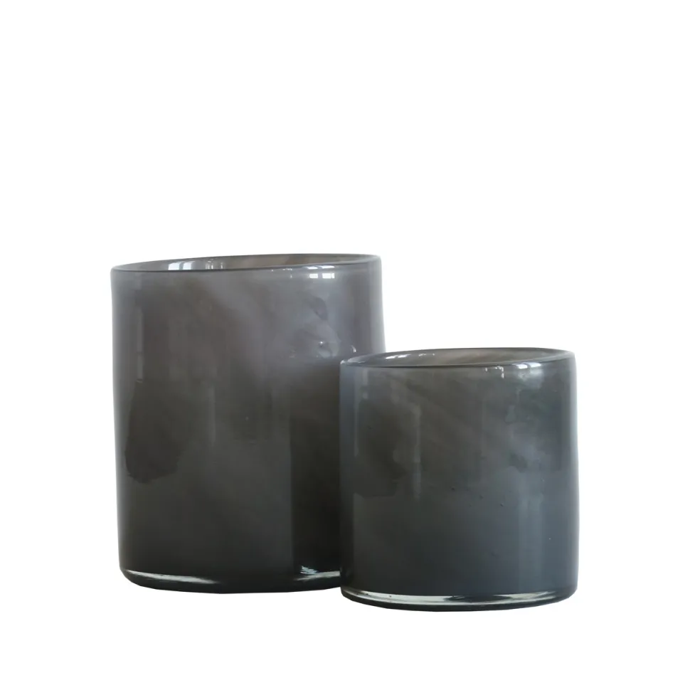 Tell Me More Lyric Candleholder Large Dark Grey