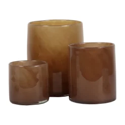 Tell Me More Lyric Candleholder Large Brown