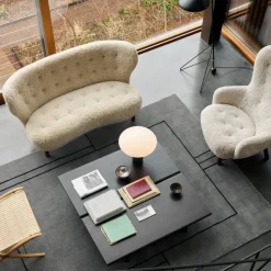 &Tradition Lille Petra VB2 Sofa Moonlight Sheepskin Walnut Legs