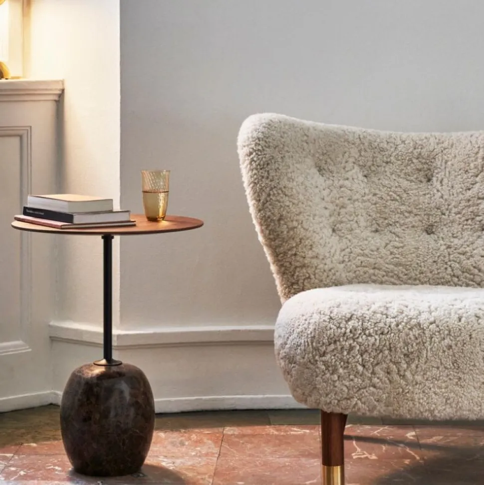 &Tradition LN8 Lato Bord Warm Black/Valnød Ø40 cm