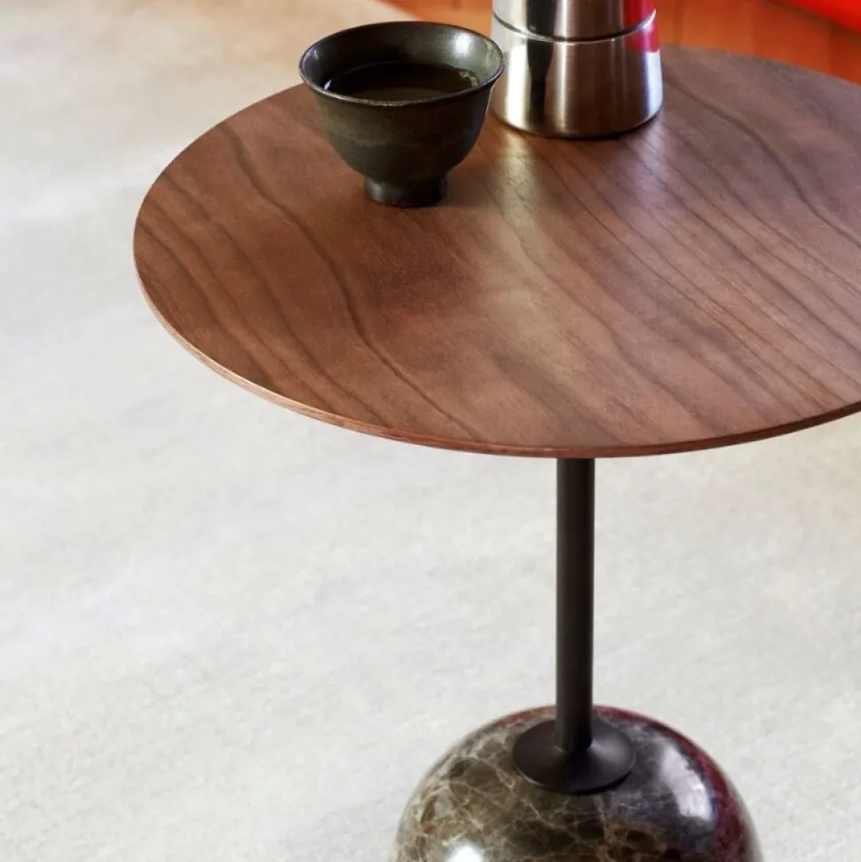 &Tradition LN8 Lato Bord Warm Black/Valnød Ø40 cm