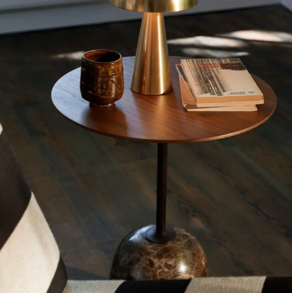 &Tradition LN8 Lato Bord Warm Black/Valnød Ø40 cm