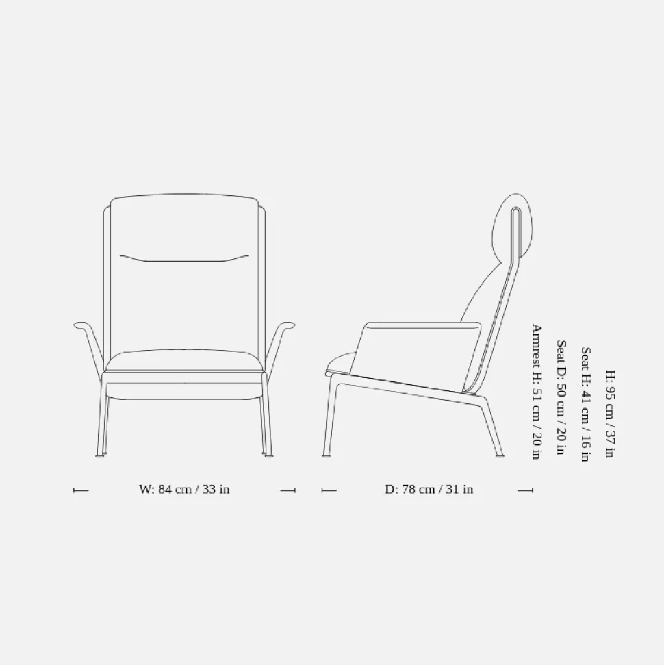 &Tradition Muno LN17 Hallingdal 0126 Dark Chrome Legs