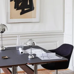 &Tradition Pavilion AV16 Iron Linoleum Walnut Chrome Base