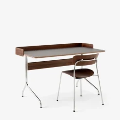 &Tradition Pavilion AV17 Iron Linoleum Walnut Chrome Base