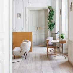 &Tradition Pavilion AV17 Mushroom Linoleum Oak Chrome Base