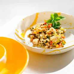 Val Pottery Festive Fusilli Bowl Yellow Blob