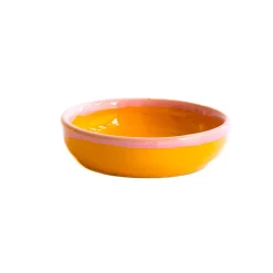 Val Pottery Joana Bowl Yellow/Pink Edge