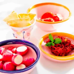 Val Pottery Joana Bowl Yellow/Pink Edge