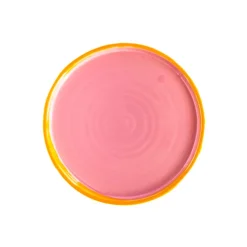 Val Pottery Jose Plate Pink/Yellow Edge