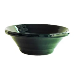 Val Pottery Ricardo Salad Bowl Dark Green