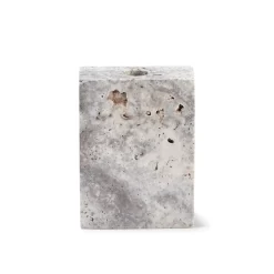 Wabi Sabi Nordic Epode Lysestage (1) Travertin Silver