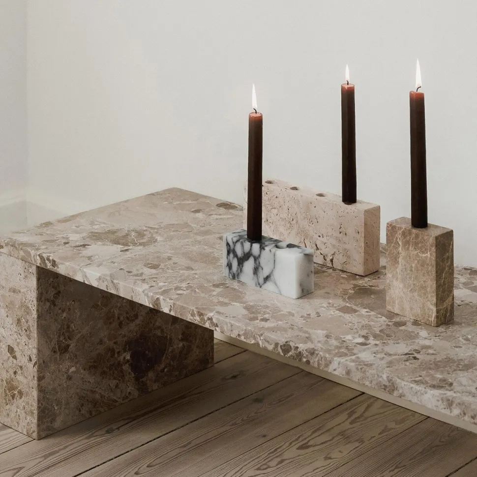 Wabi Sabi Nordic Epode Lysestage (4) Travertin