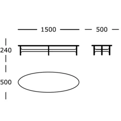 Wendelbo Floema Oval Sofabord Sort