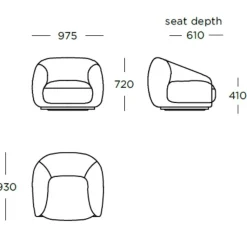 Wendelbo Montholon Loungestol Bosa Col. 04