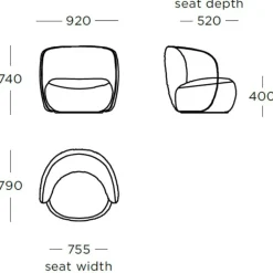 Wendelbo Ovata Loungestol Large Cuddle Col. 04