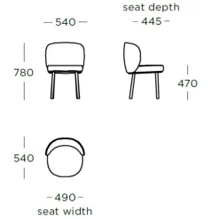 Wendelbo Ovata Spisebordsstol Brunbejdset Eg