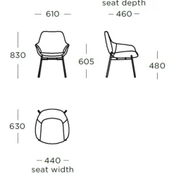 Wendelbo Sinum Spisebordsstol Med Armlæn Coast Col. 06